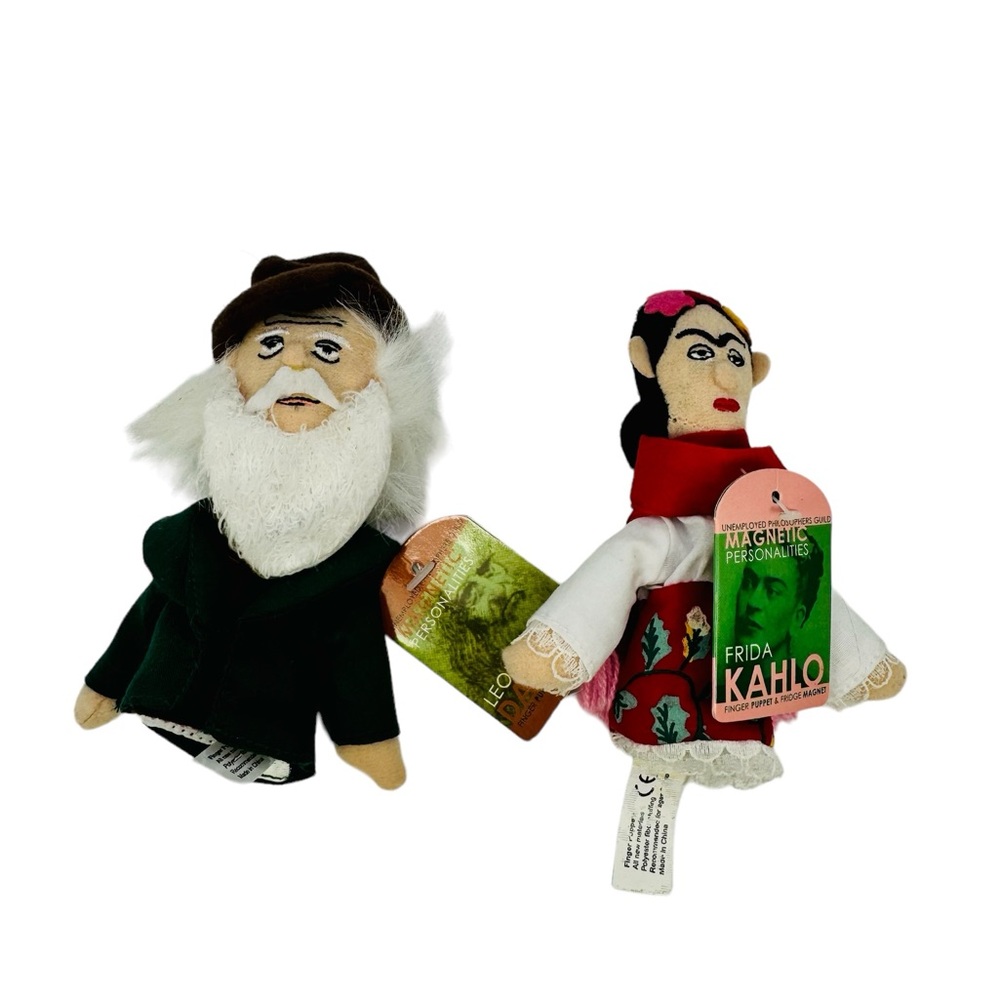 Unemployed Philosophers Guild Finger Puppet Magnets Davinci And Frida Lot Of 2
